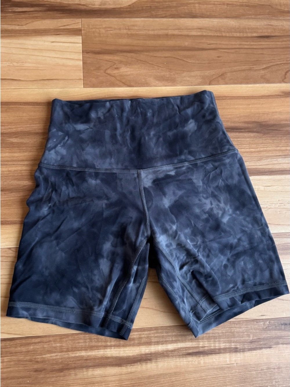 lululemon athletica Black Subtle Tie-Dye High-Rise Bike Shorts